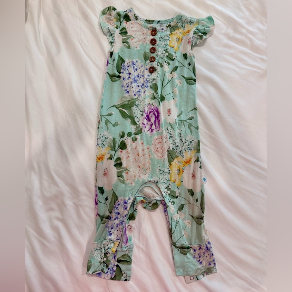 Posh Peanut Mint Floral Romper